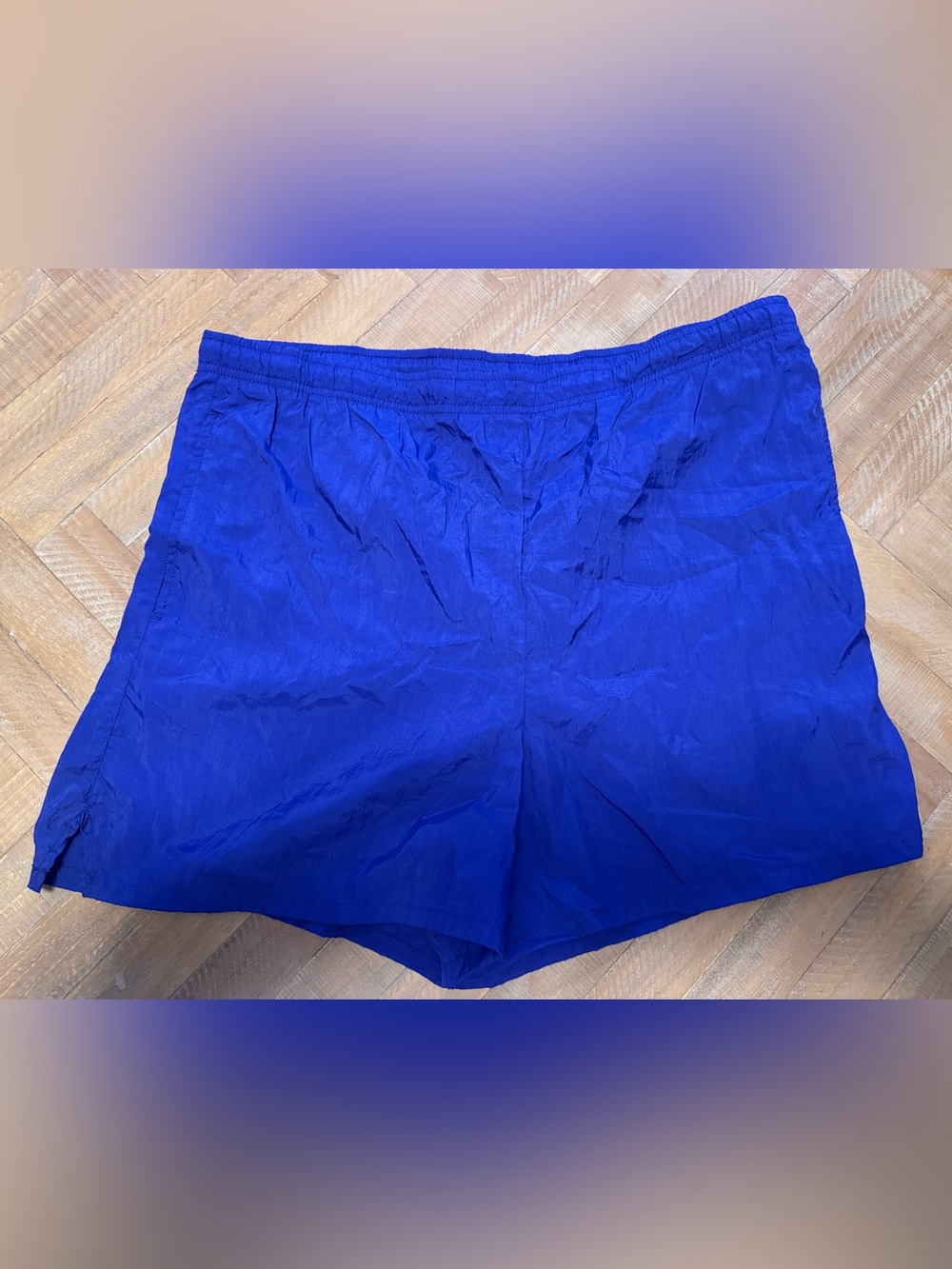 Vintage Sport Nylon Athletic Shorts Royal Blue Windbreaker Medium